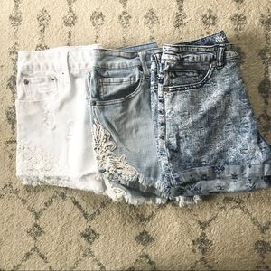 3 Pairs Mossimo Denim Hight Rise Shorts - Size 8